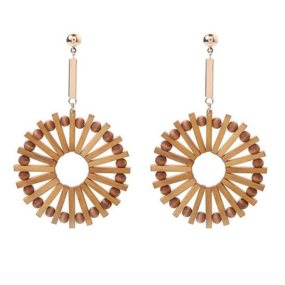 Giana Getaway Wooden Circle Drop Earrings - Picture 3 of 3